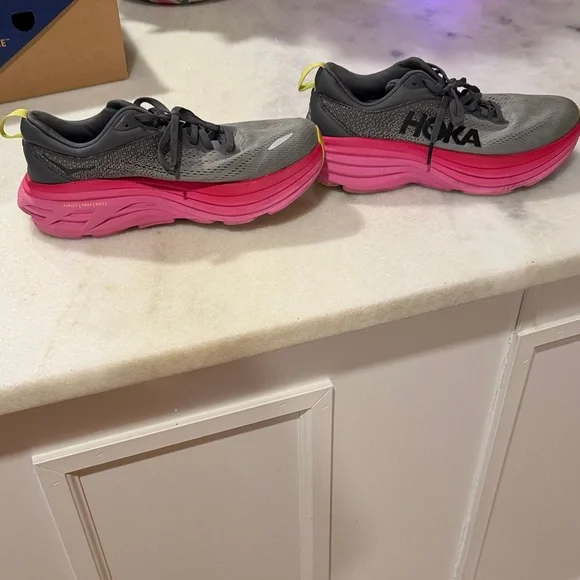 Hoka Gray and Pink Athletic Shoes - Picture 8 of 8